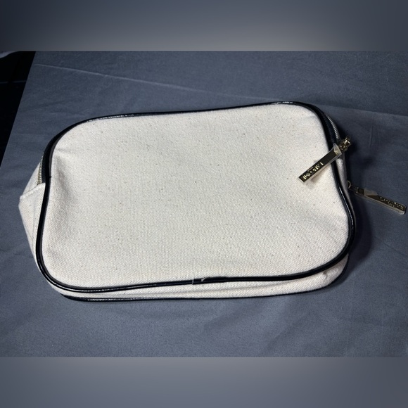 Lancôme Black Logo Cosmetic Pouch Dual Compartment NWOT - Picture 2 of 8